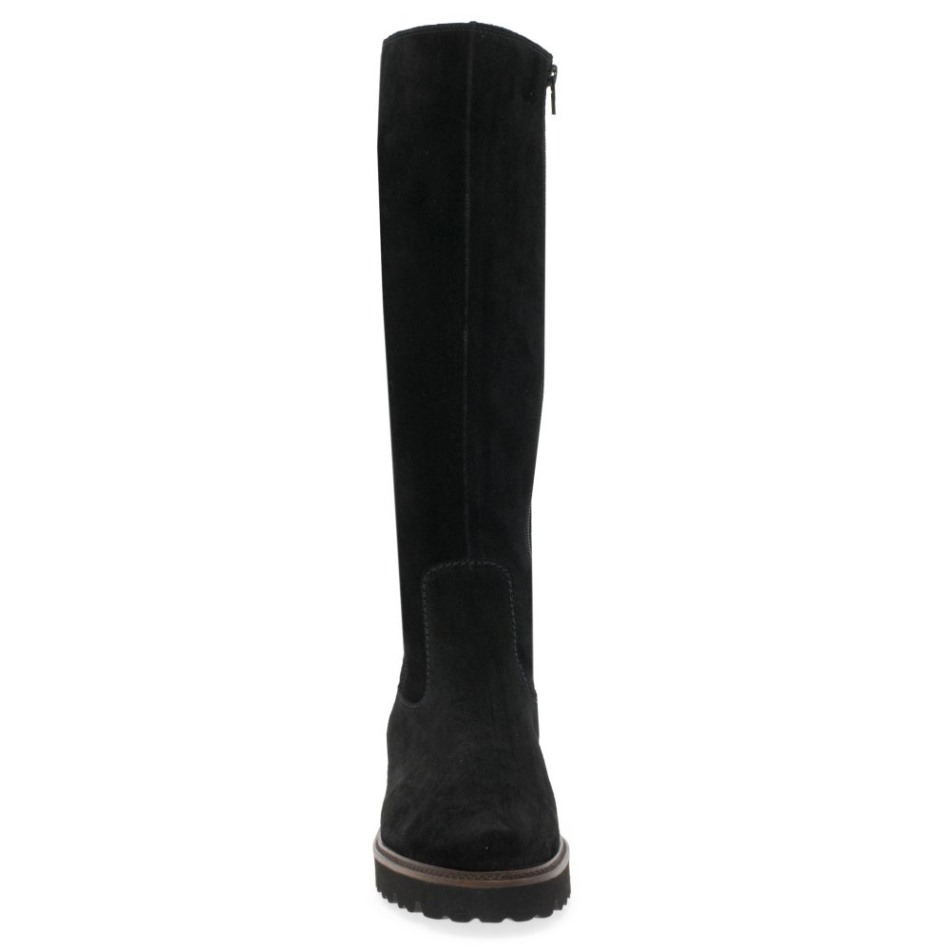 Gabor Daim Noir | Bottes Hauteur Genou Exclusives Be-bop M Pour Femmes